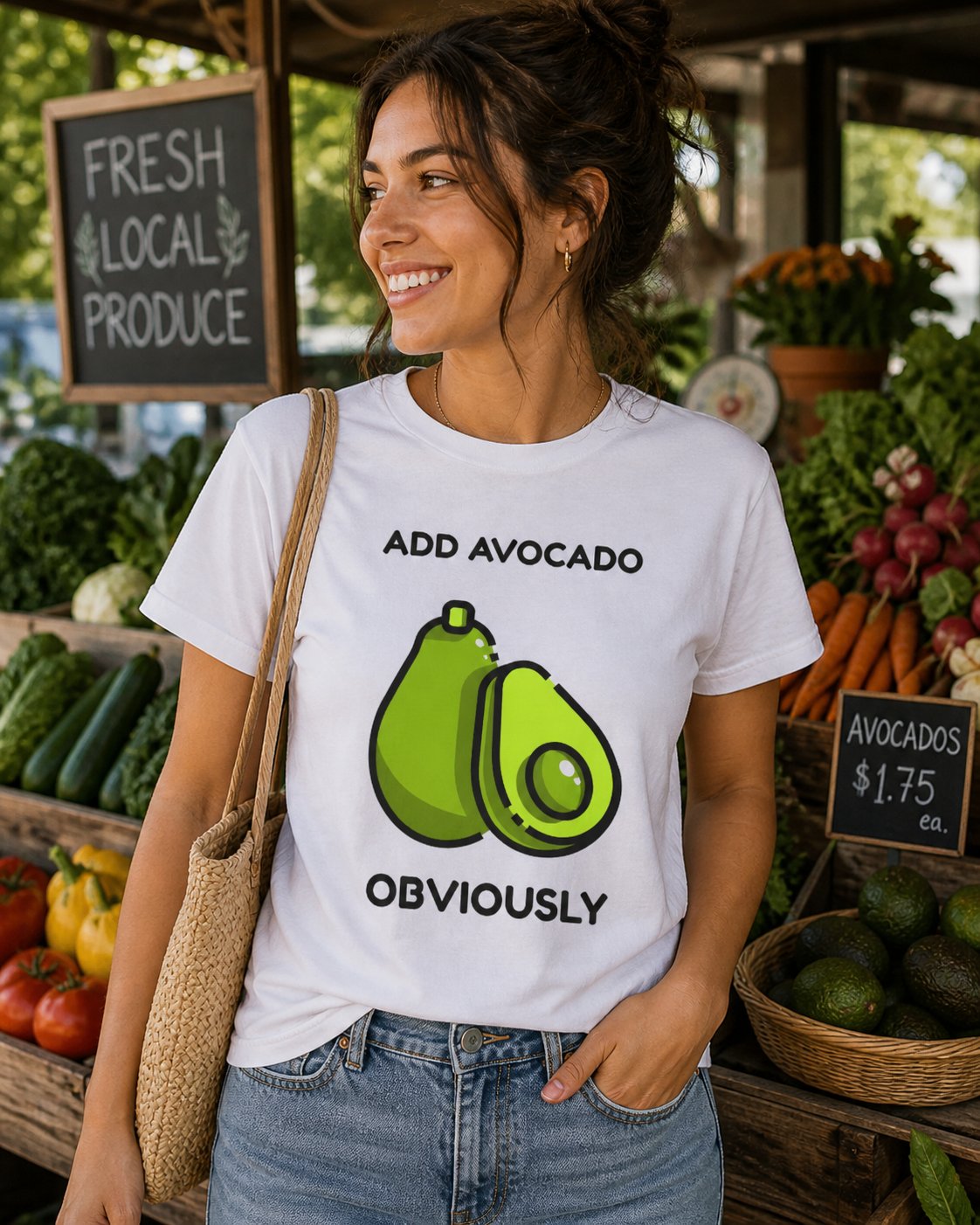 Avocado Graphic T-Shirt – "Add Avocado Obviously" Funny Foodie Tee