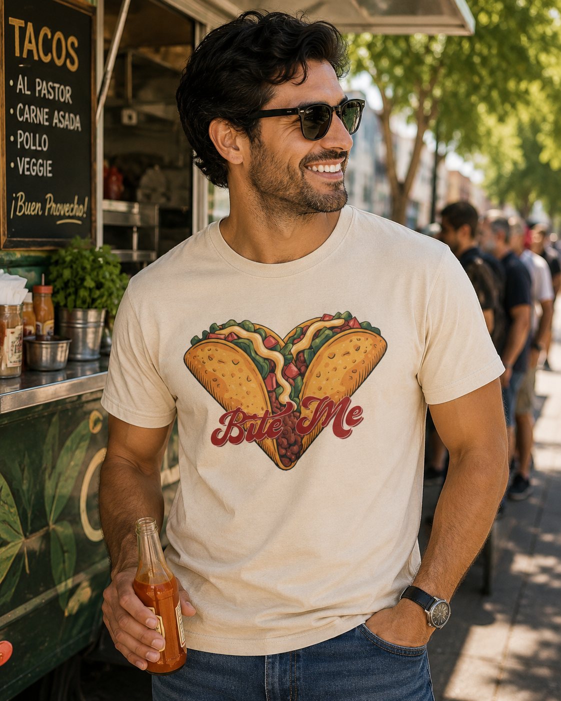 'Bite Me' Taco Lovers Mexican Foodie Street Food T-shirt