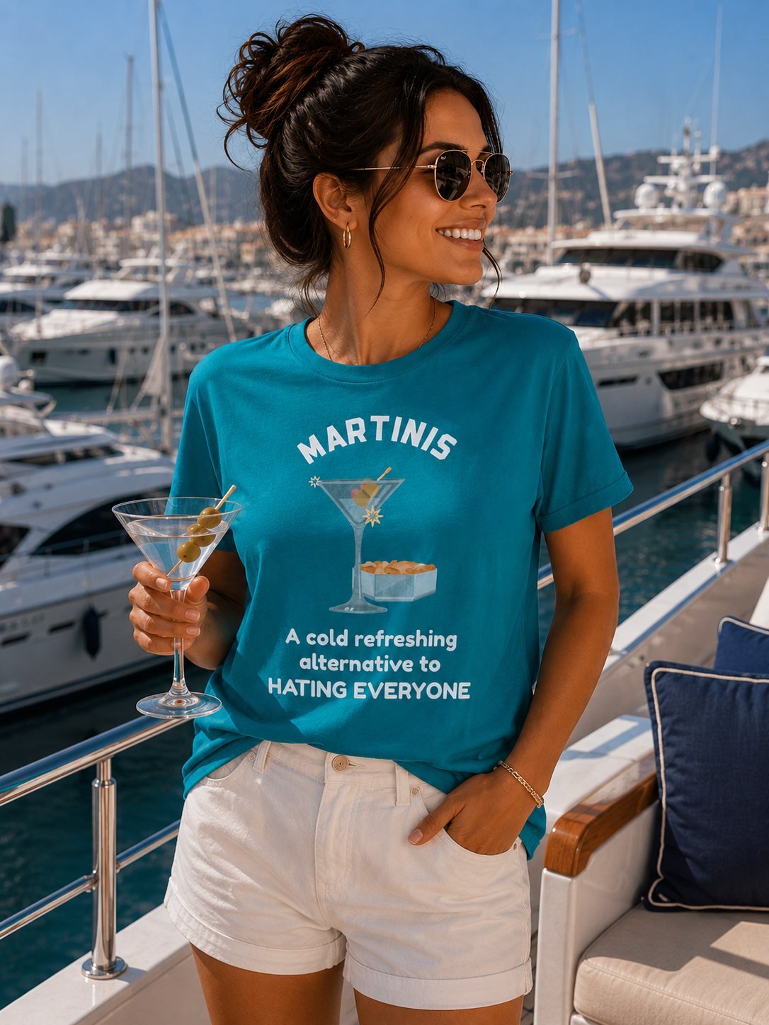 Martinis T‑Shirt — "A Cold Refreshing Alternative to Hating Everyone" Graphic Tee