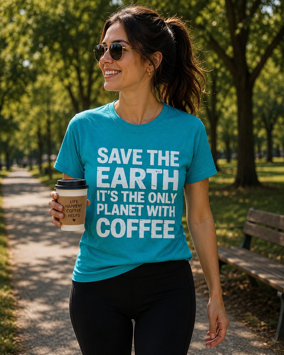 Coffee Lover T-Shirt — "Save the Earth, It's the Only Planet with Coffee"