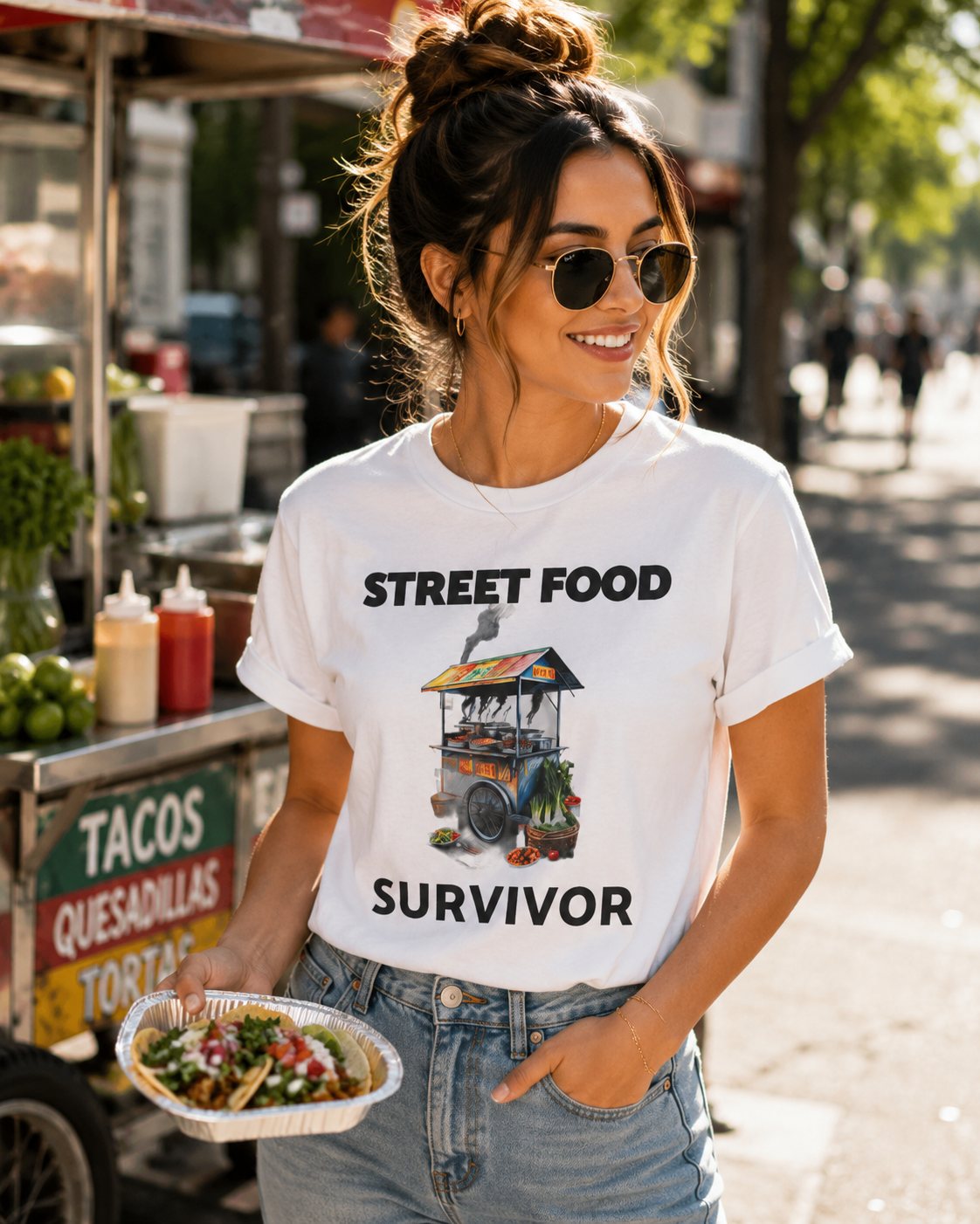 Street Food Survivor T-Shirt — Funny Food Cart Lover Tee