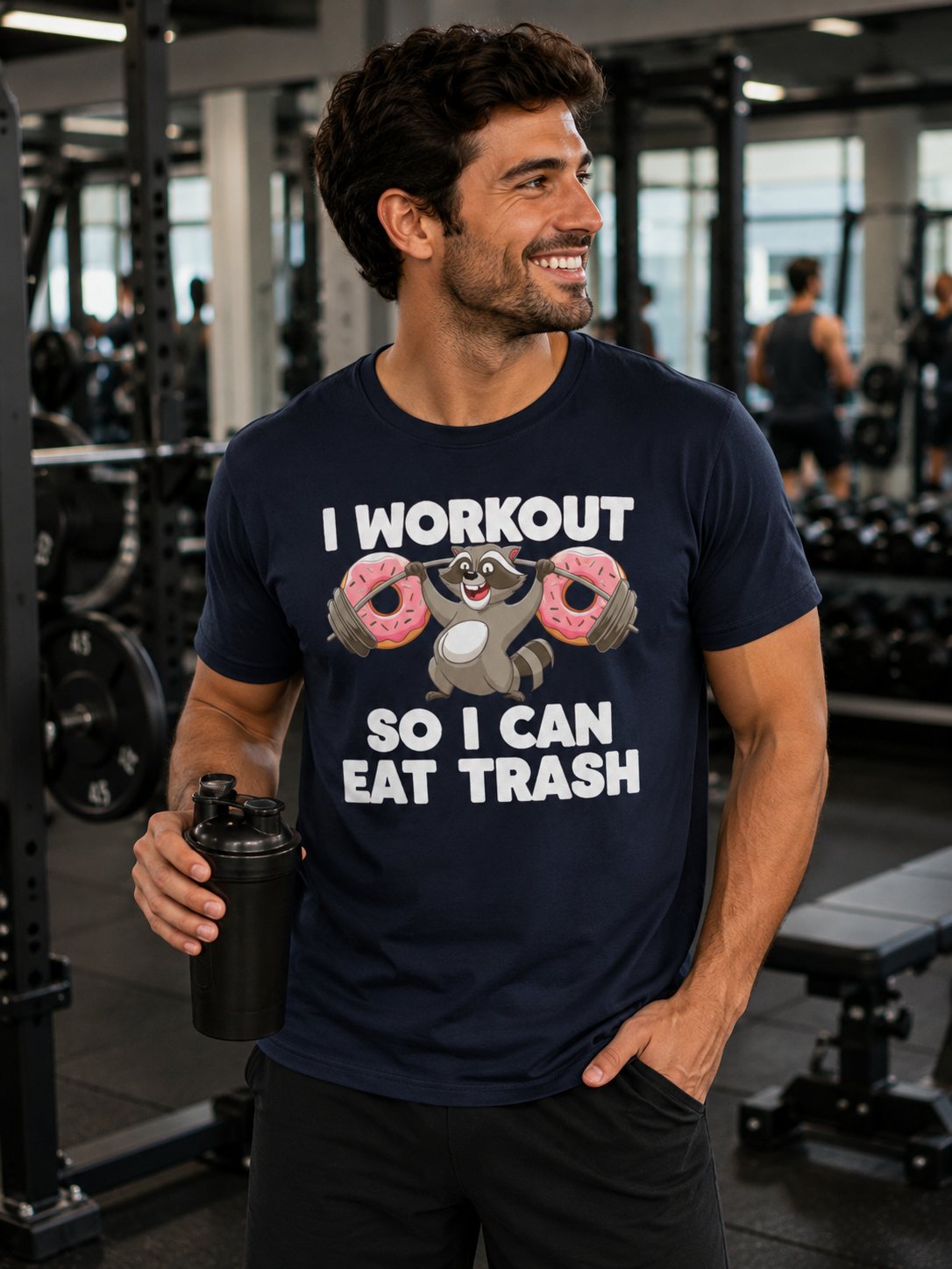 "I Workout So I Can Eat Trash" Funny Fitness Diet T-shirt