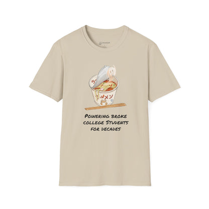 Ramen Noodle Bowl T-Shirt — “Powering Broke College Students for Decades” Funny Truth