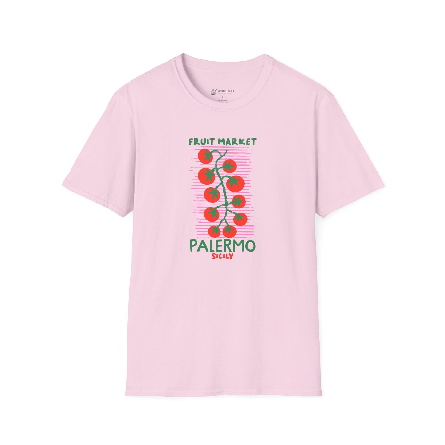 Tomato Vine Palermo Italy T‑Shirt — Fruit Market Travel Foodie Tee