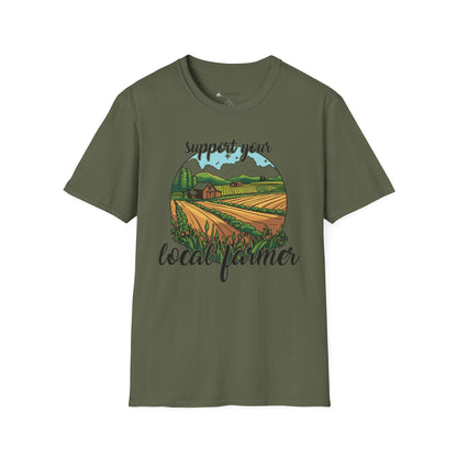 Support Your Local Farmer T-Shirt — Farm Landscape Graphic Tee