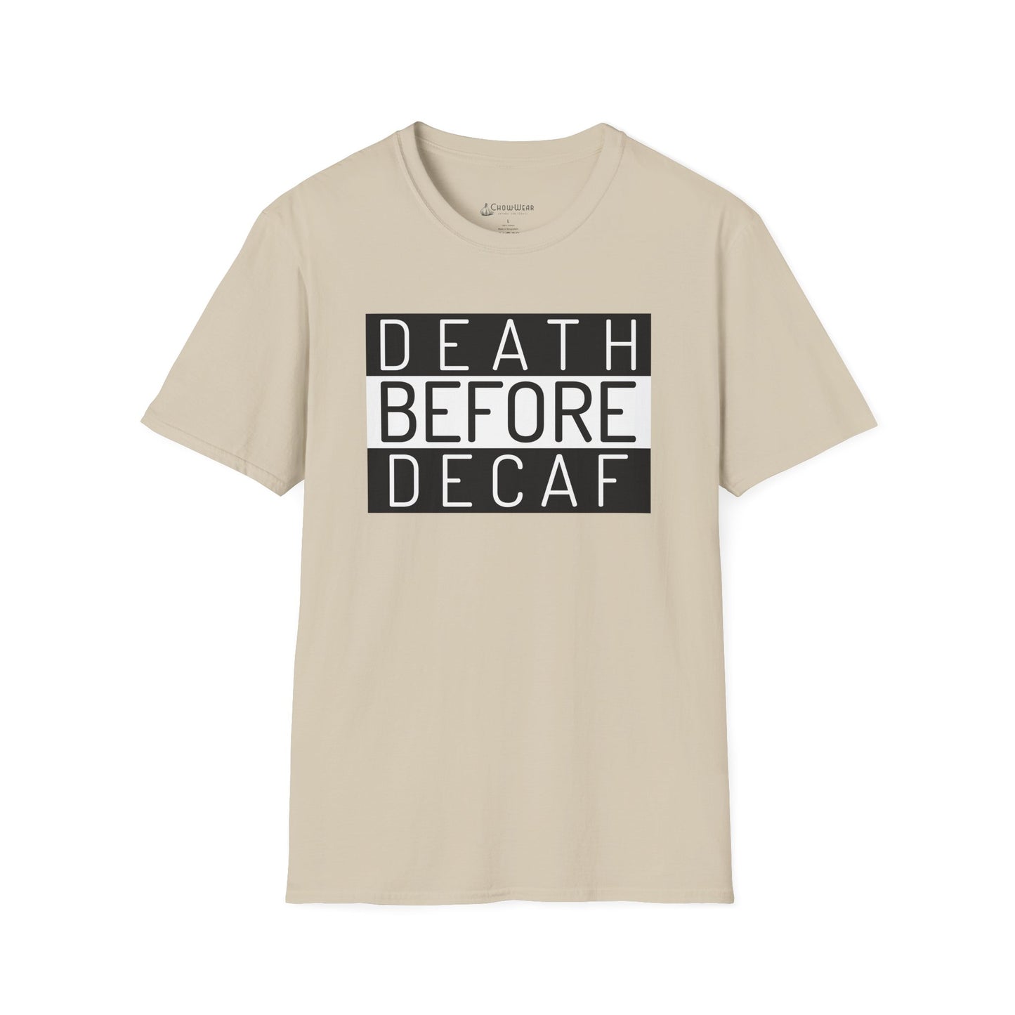 Death Before Decaf T-Shirt – Funny Coffee Lover Tee