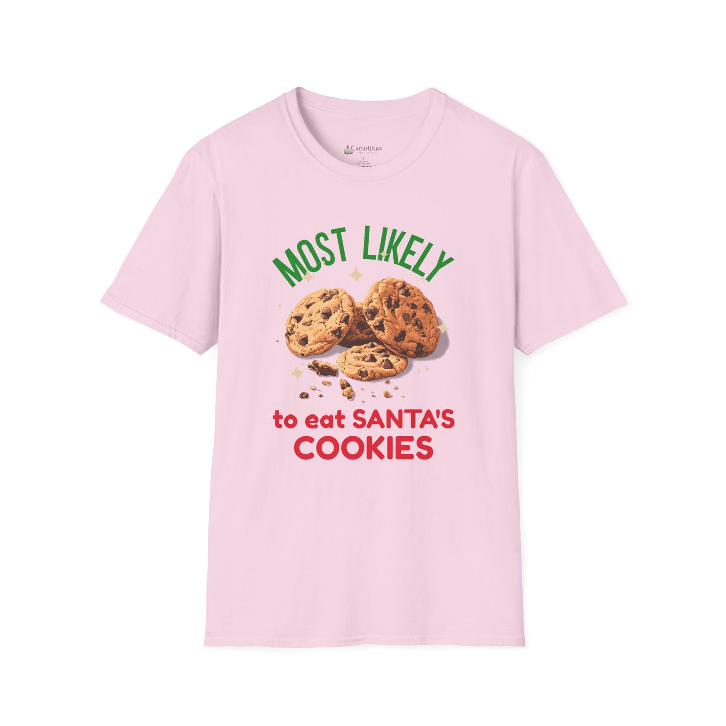 Most Likely to Eat Santa's Cookies T-Shirt — Christmas Cookie Holiday Tee