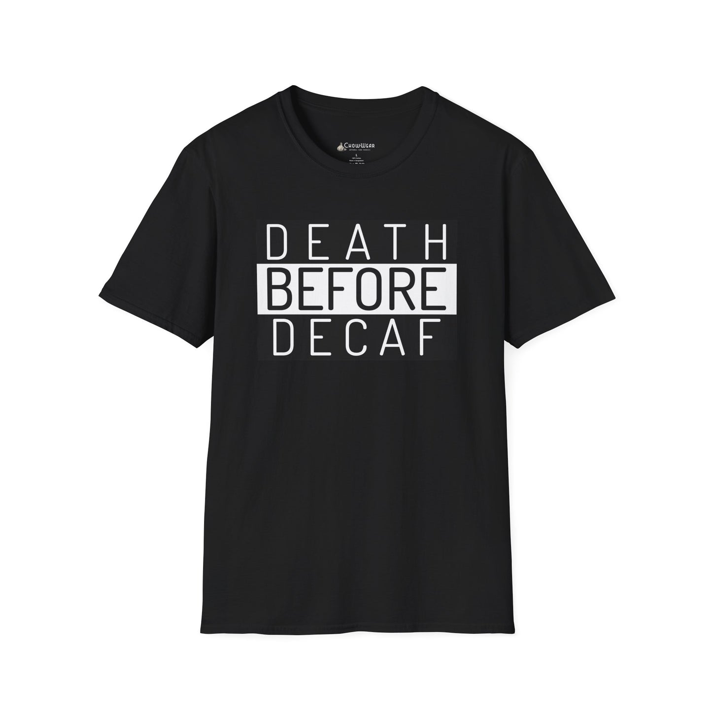 Death Before Decaf T-Shirt – Funny Coffee Lover Tee