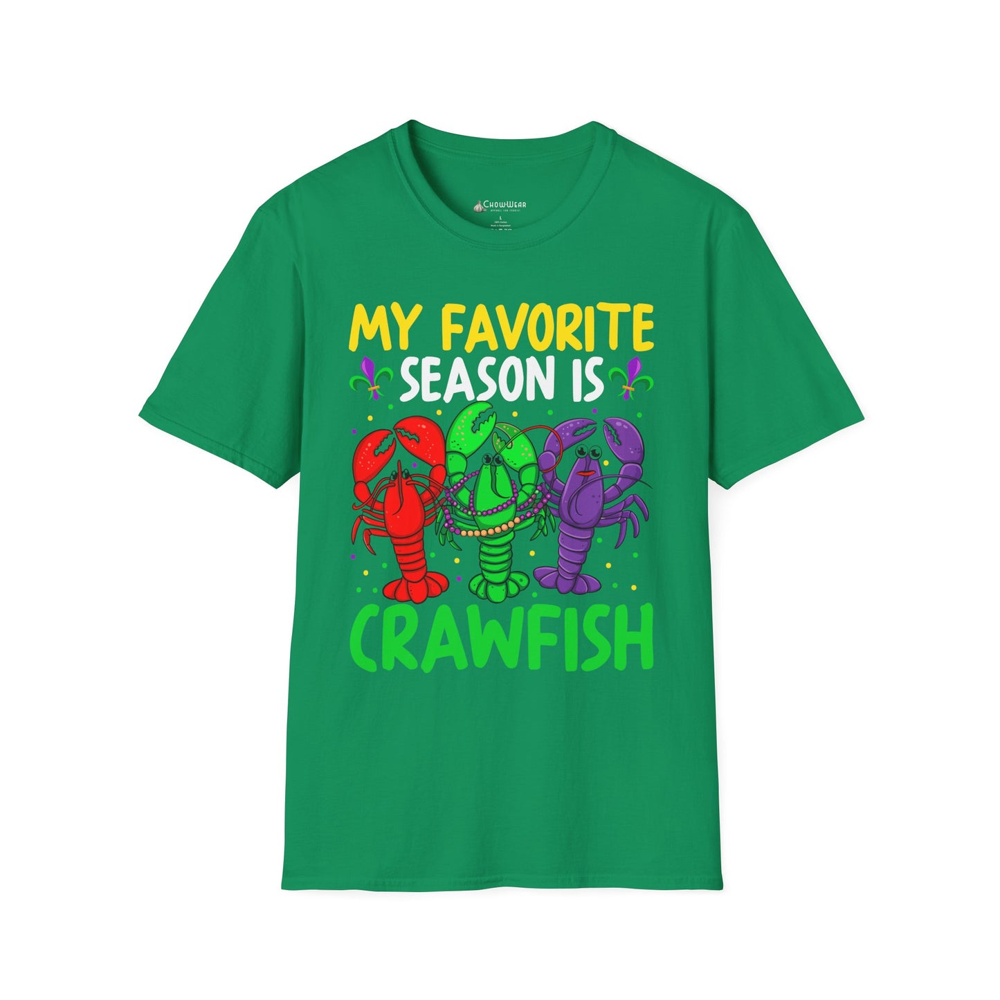 Crawfish Season T-Shirt — "My Favorite Season Is Crawfish" Cajun Seafood Mardi Gras