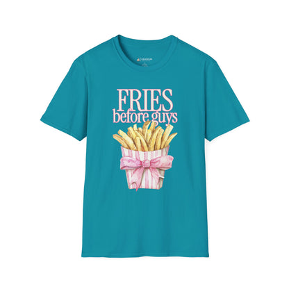 T-Shirt — "Fries Before Guys" Cute Funny French Fry Graphic Tee