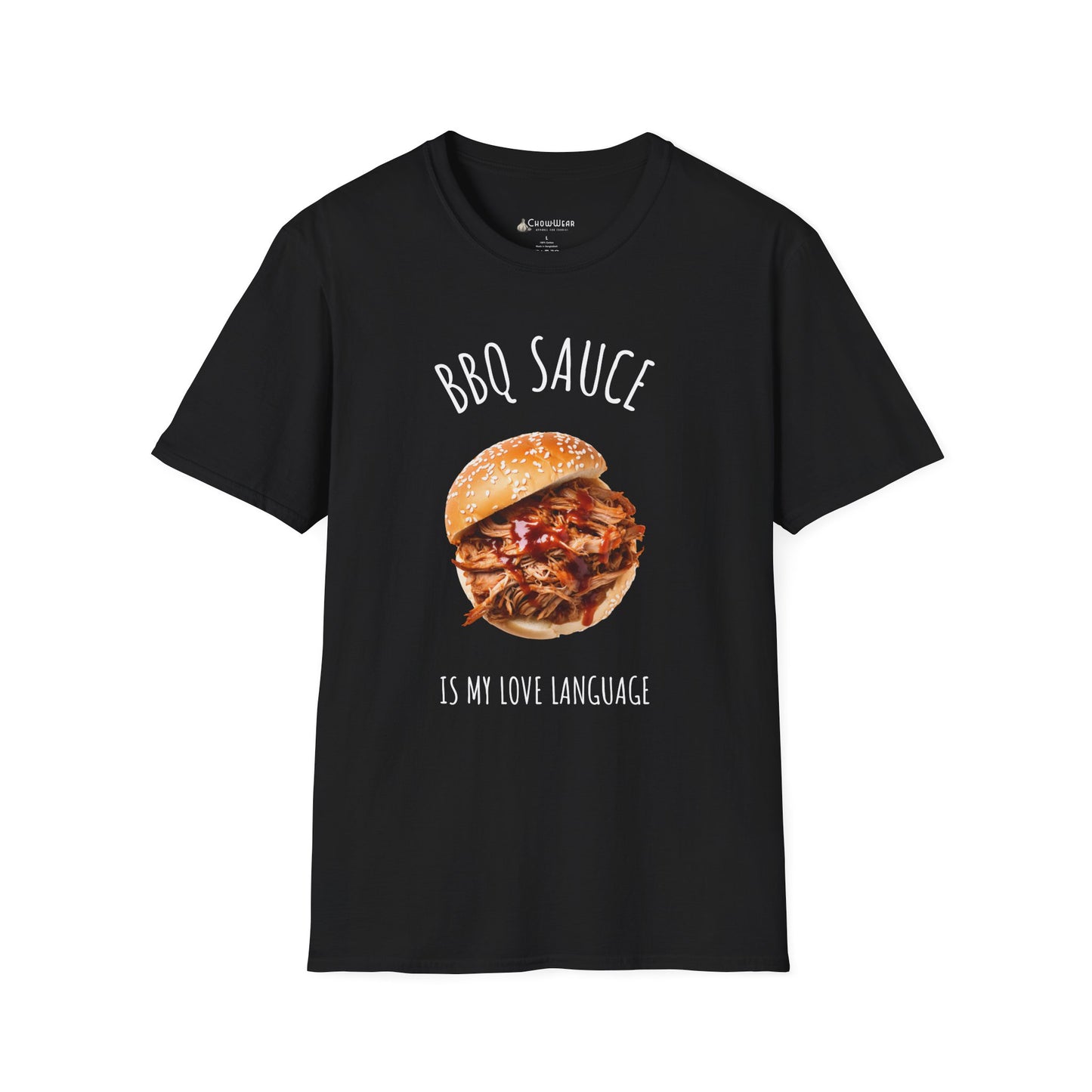 T-Shirt — "BBQ Sauce Is My Love Language" Pulled Pork Sandwich Tee