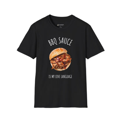 T-Shirt — "BBQ Sauce Is My Love Language" Pulled Pork Sandwich Tee