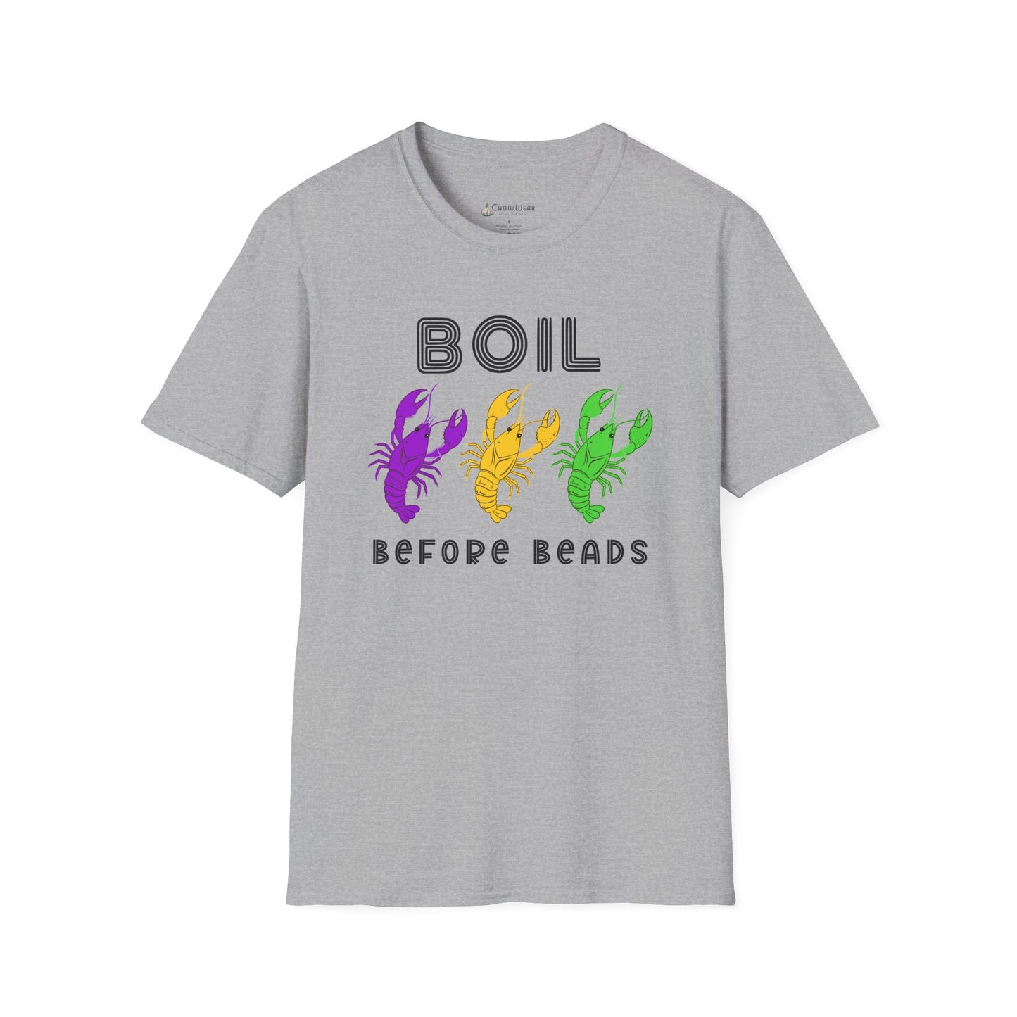 Crawfish Boil T-Shirt - "Boil Before Beads" Mardi Gras Seafood Tee