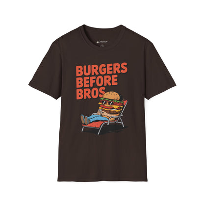 Burgers Before Bros T-Shirt — Funny Retro Hamburger Tee
