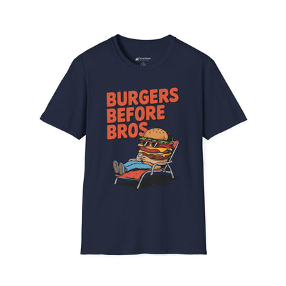 Burgers Before Bros T-Shirt — Funny Retro Hamburger Tee