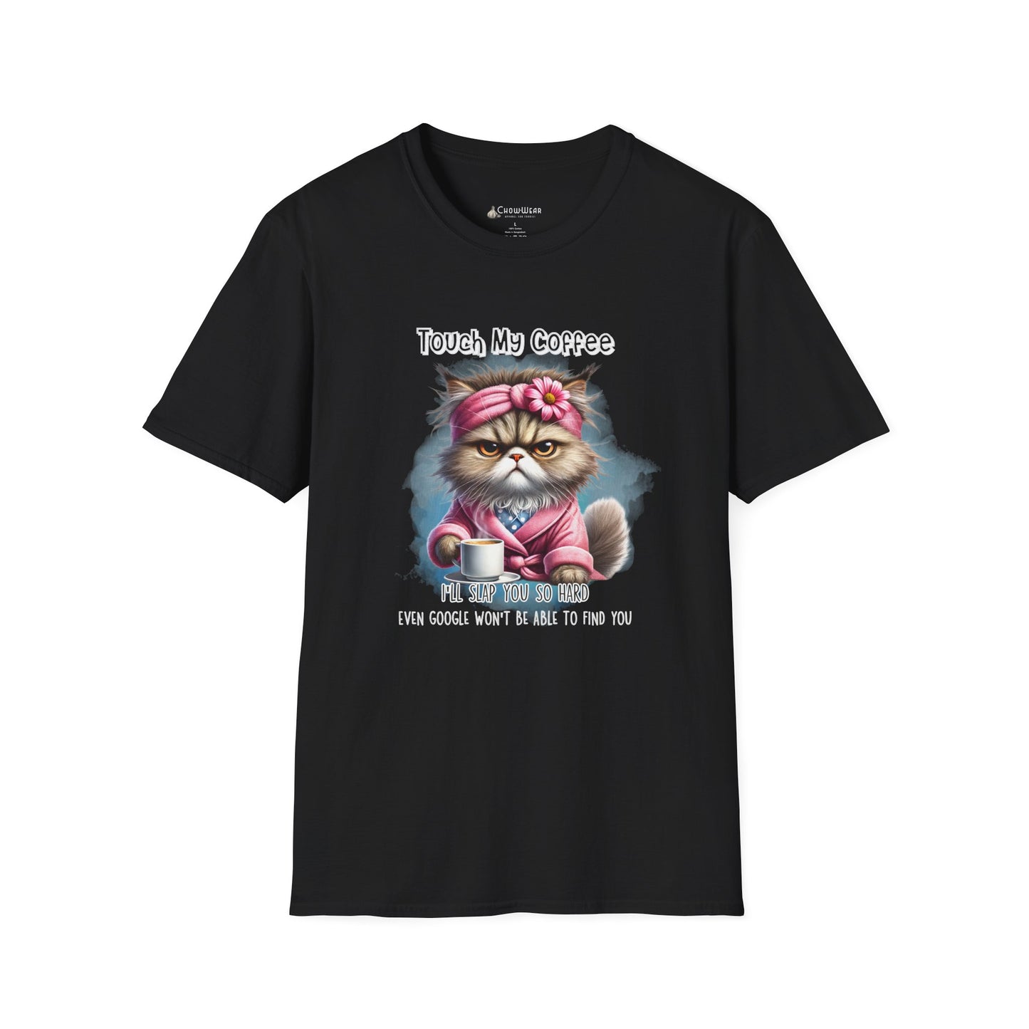 Cat Coffee T-Shirt — "Touch My Coffee" Funny Grumpy Kitty Graphic Tee
