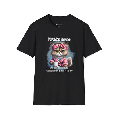 Cat Coffee T-Shirt — "Touch My Coffee" Funny Grumpy Kitty Graphic Tee