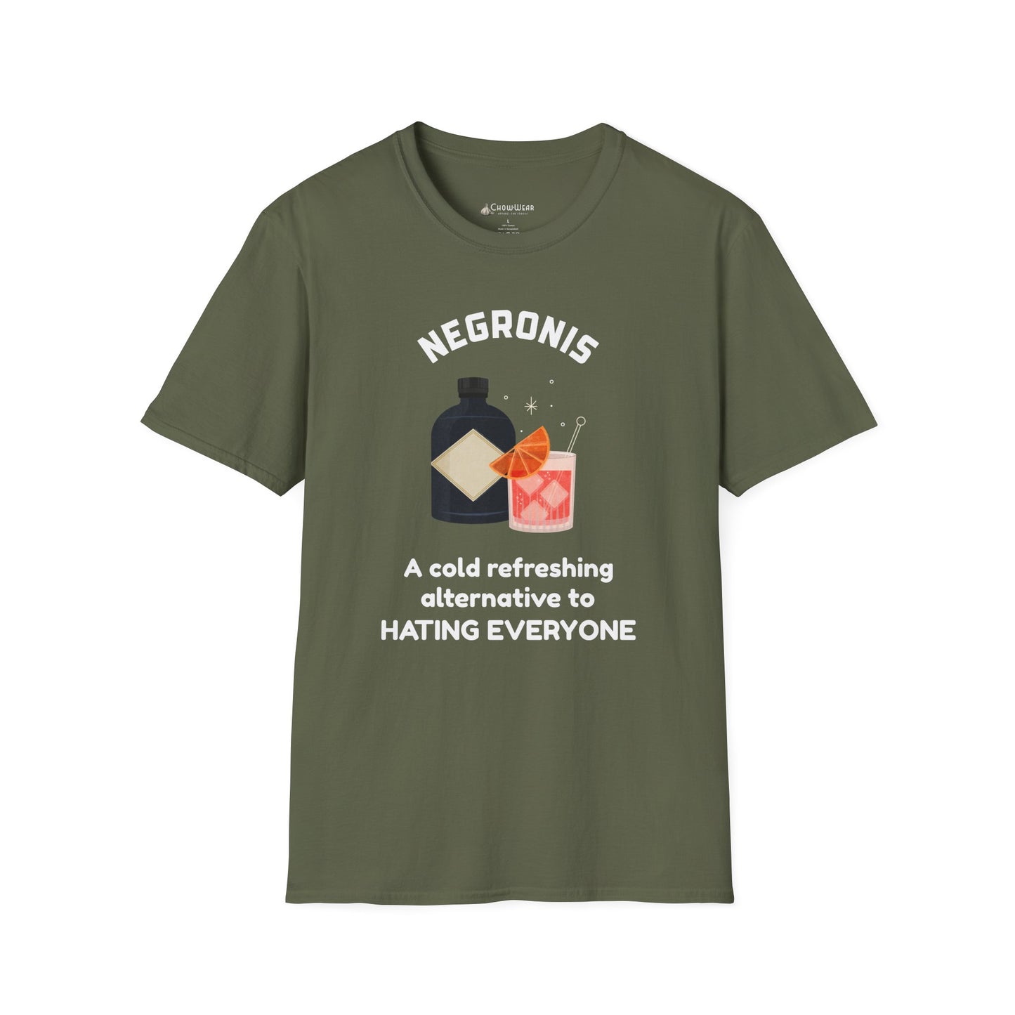 Negronis T-Shirt — "A cold refreshing alternative to hating everyone" Cocktail Tee