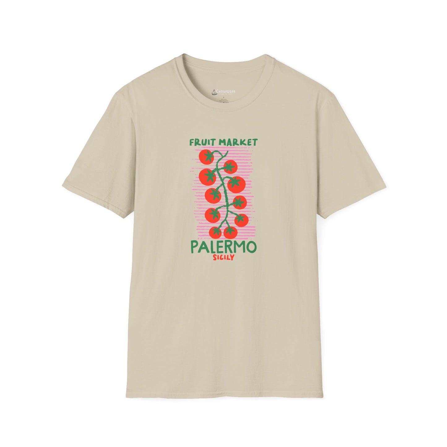 Tomato Vine Palermo Italy T‑Shirt — Fruit Market Travel Foodie Tee