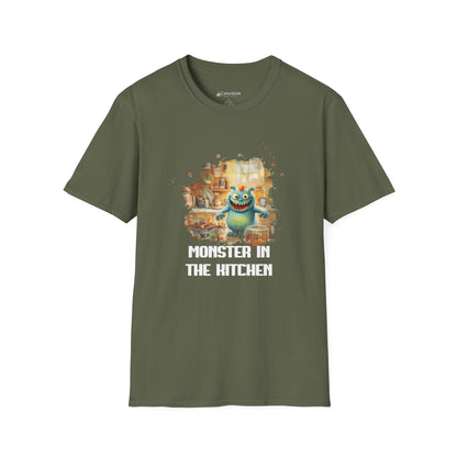 T-Shirt — "Monster in the Kitchen" Cute Cartoon Cooking Chef Tee