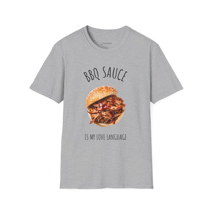 T-Shirt — "BBQ Sauce Is My Love Language" Pulled Pork Sandwich Tee