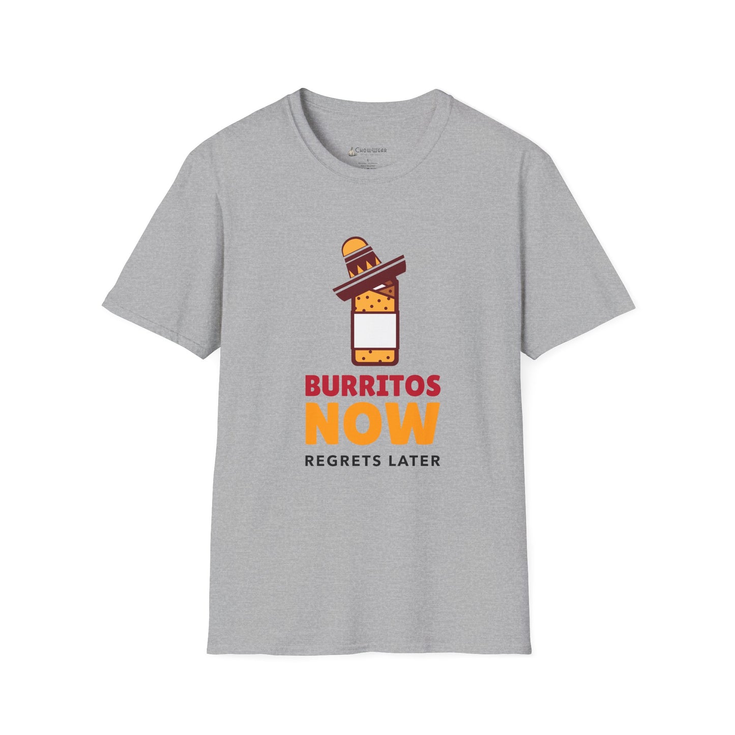 T-Shirt — Burritos Now, Regrets Later Funny Mexican Food Tee