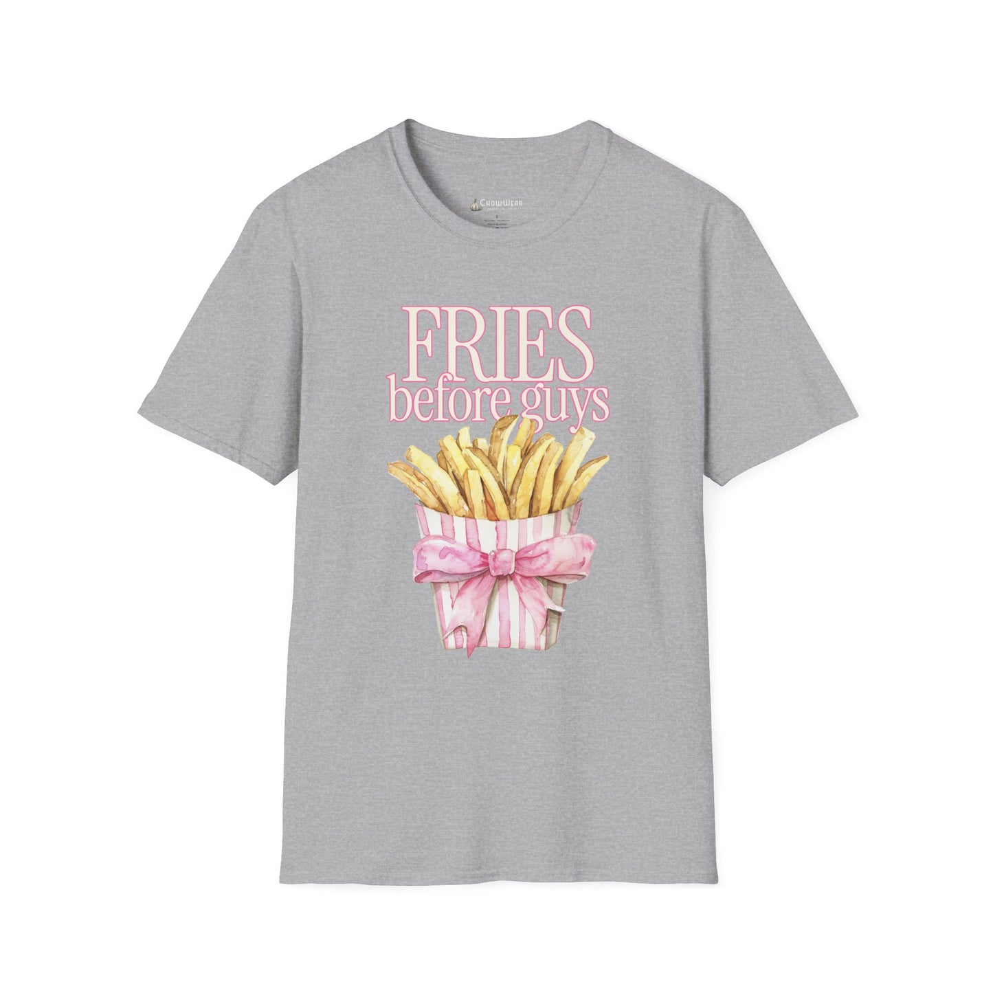 T-Shirt — "Fries Before Guys" Cute Funny French Fry Graphic Tee