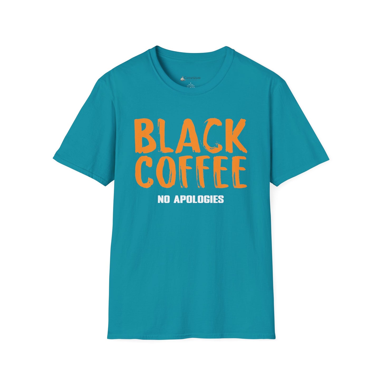 Black Coffee Tee – "Black Coffee No Apologies" Funny Caffeinated Shirt