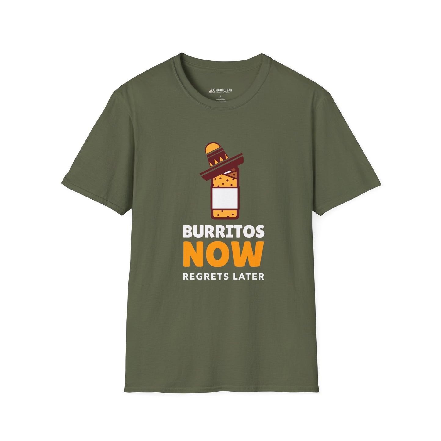 T-Shirt — Burritos Now, Regrets Later Funny Mexican Food Tee
