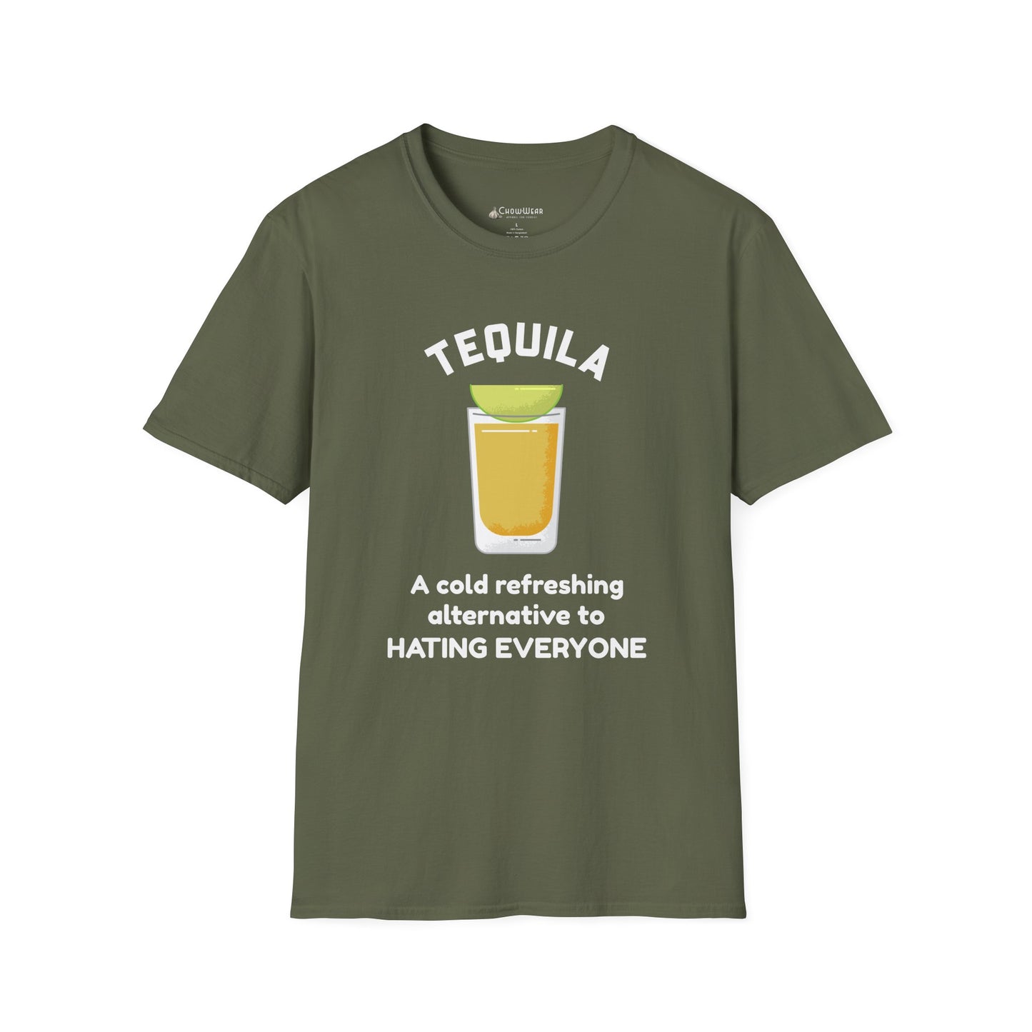 Tequila Shot T-Shirt — “A cold refreshing alternative to hating everyone” Funny Drinking Shirt