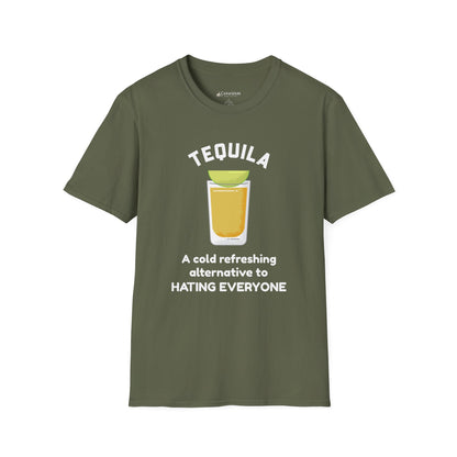 Tequila Shot T-Shirt — “A cold refreshing alternative to hating everyone” Funny Drinking Shirt
