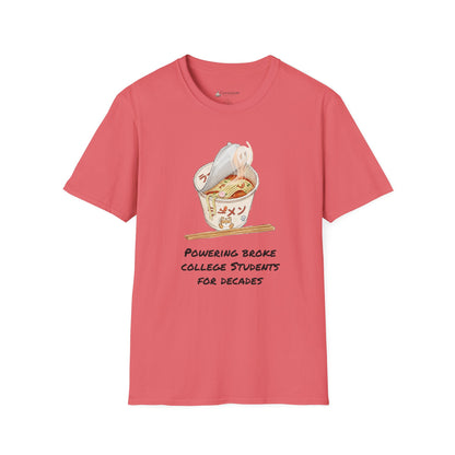 Ramen Noodle Bowl T-Shirt — “Powering Broke College Students for Decades” Funny Truth
