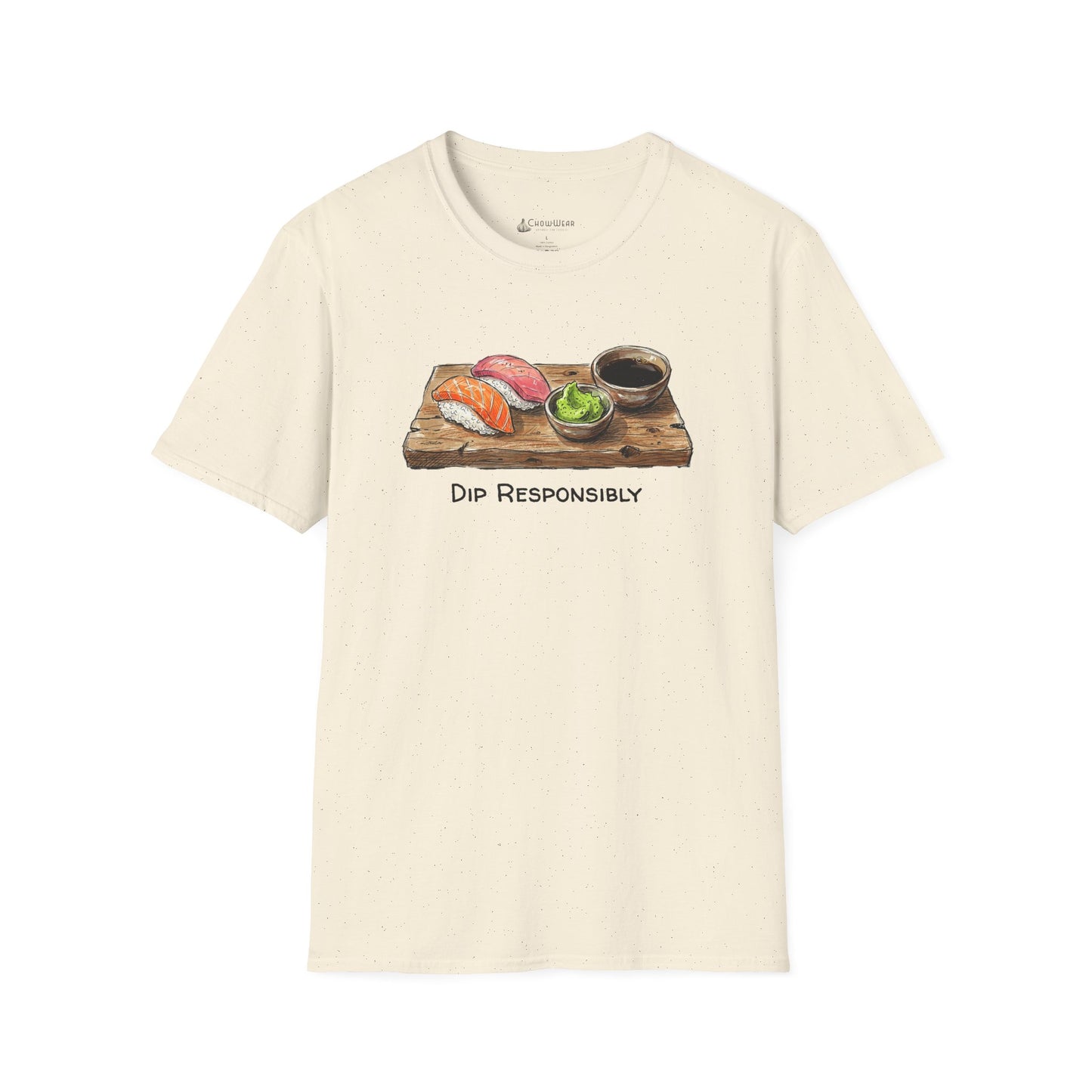 T-Shirt — "Dip Responsibly" Sushi Board Wasabi Foodie Tee