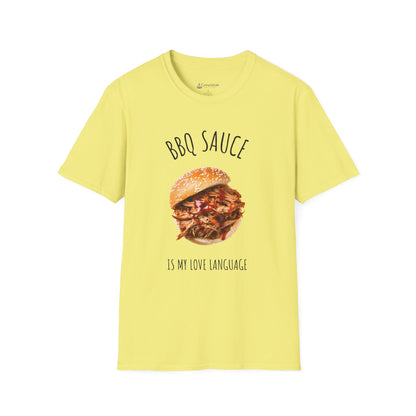 T-Shirt — "BBQ Sauce Is My Love Language" Pulled Pork Sandwich Tee