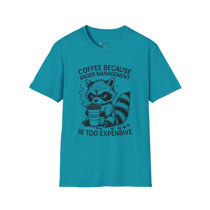 Coffee Because Anger Management Is Too Expensive Funny Raccoon T-Shirt