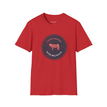 Meat Lover T-Shirt — Vintage style 'I Love Animals with BBQ Sauce' Graphic Tee