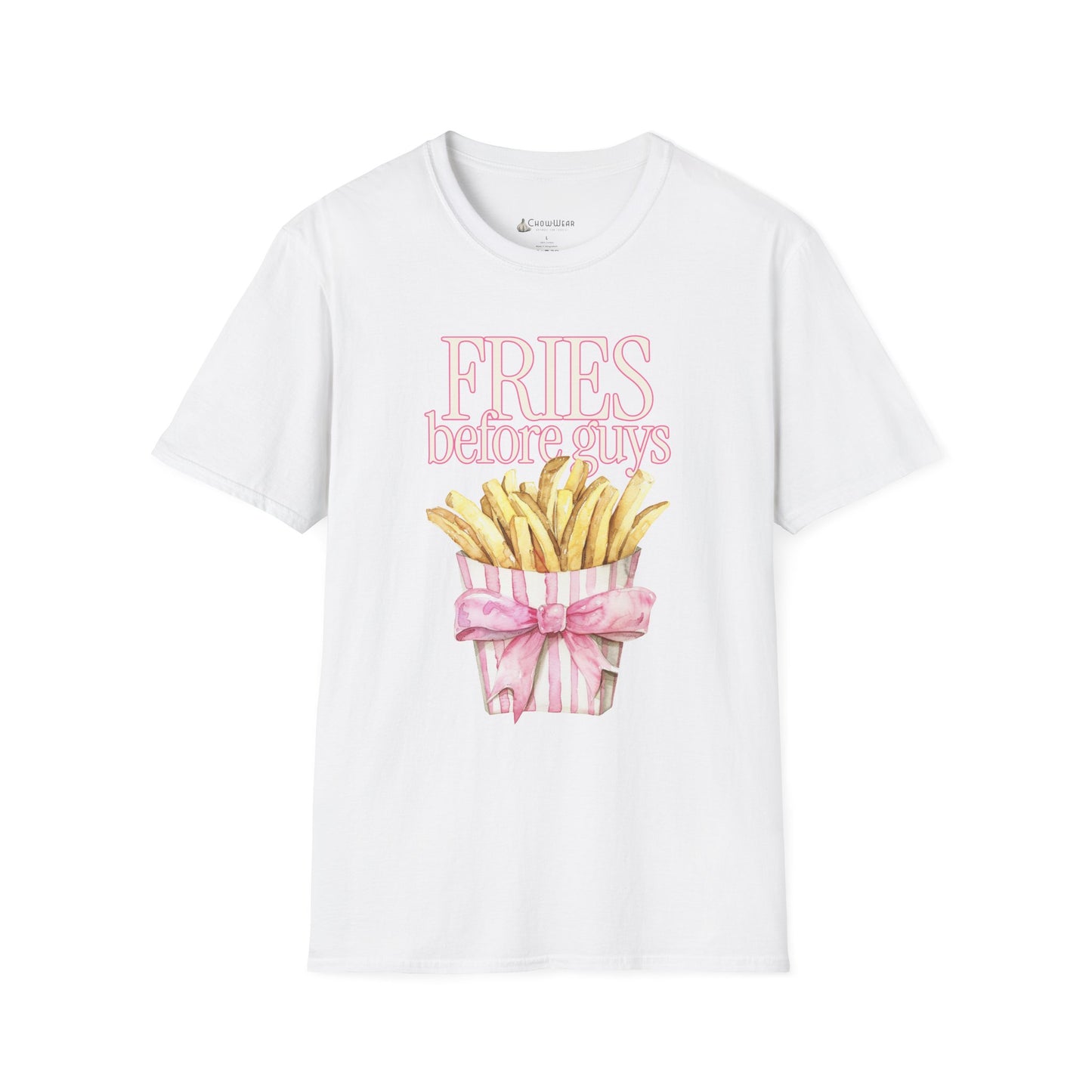 T-Shirt — "Fries Before Guys" Cute Funny French Fry Graphic Tee