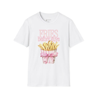 T-Shirt — "Fries Before Guys" Cute Funny French Fry Graphic Tee