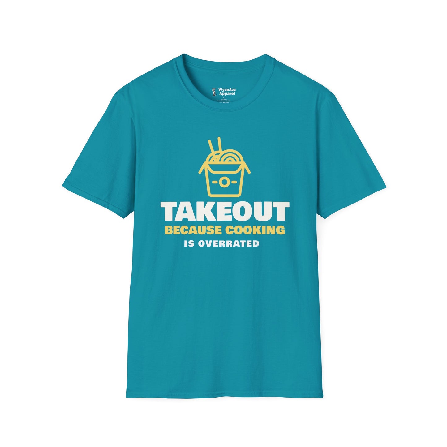 Takeout T-Shirt — “Takeout Because Cooking Is Overrated” Food Delivery Tee