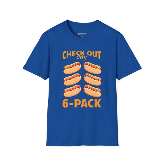 Check Out My 6-Pack Hot Dog Funny Diet Workout T-Shirt