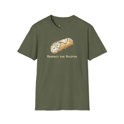 Cannoli T-Shirt – "Respect the Ricotta" Italian Pastry Dessert Tee