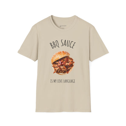 T-Shirt — "BBQ Sauce Is My Love Language" Pulled Pork Sandwich Tee