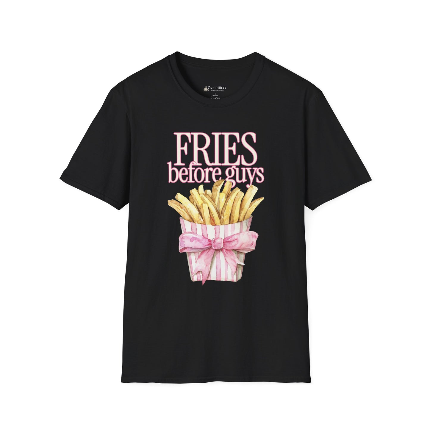 T-Shirt — "Fries Before Guys" Cute Funny French Fry Graphic Tee