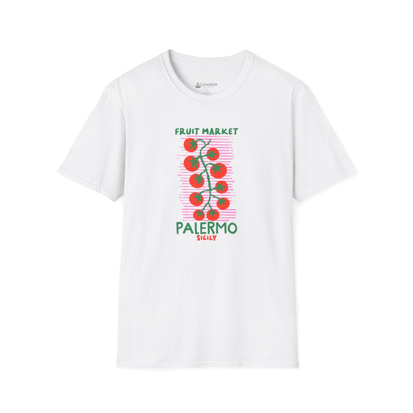 Tomato Vine Palermo Italy T‑Shirt — Fruit Market Travel Foodie Tee