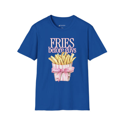 T-Shirt — "Fries Before Guys" Cute Funny French Fry Graphic Tee
