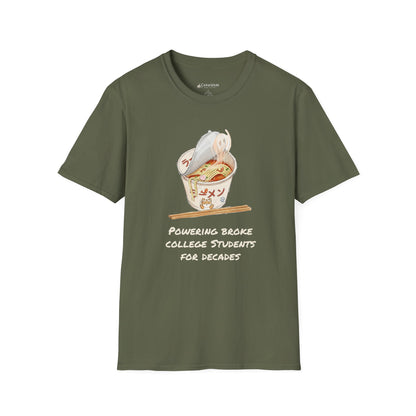 Ramen Noodle Bowl T-Shirt — “Powering Broke College Students for Decades” Funny Truth