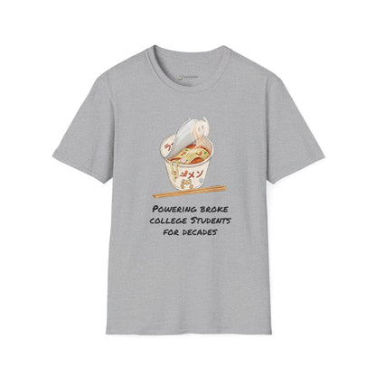 Ramen Noodle Bowl T-Shirt — “Powering Broke College Students for Decades” Funny Truth