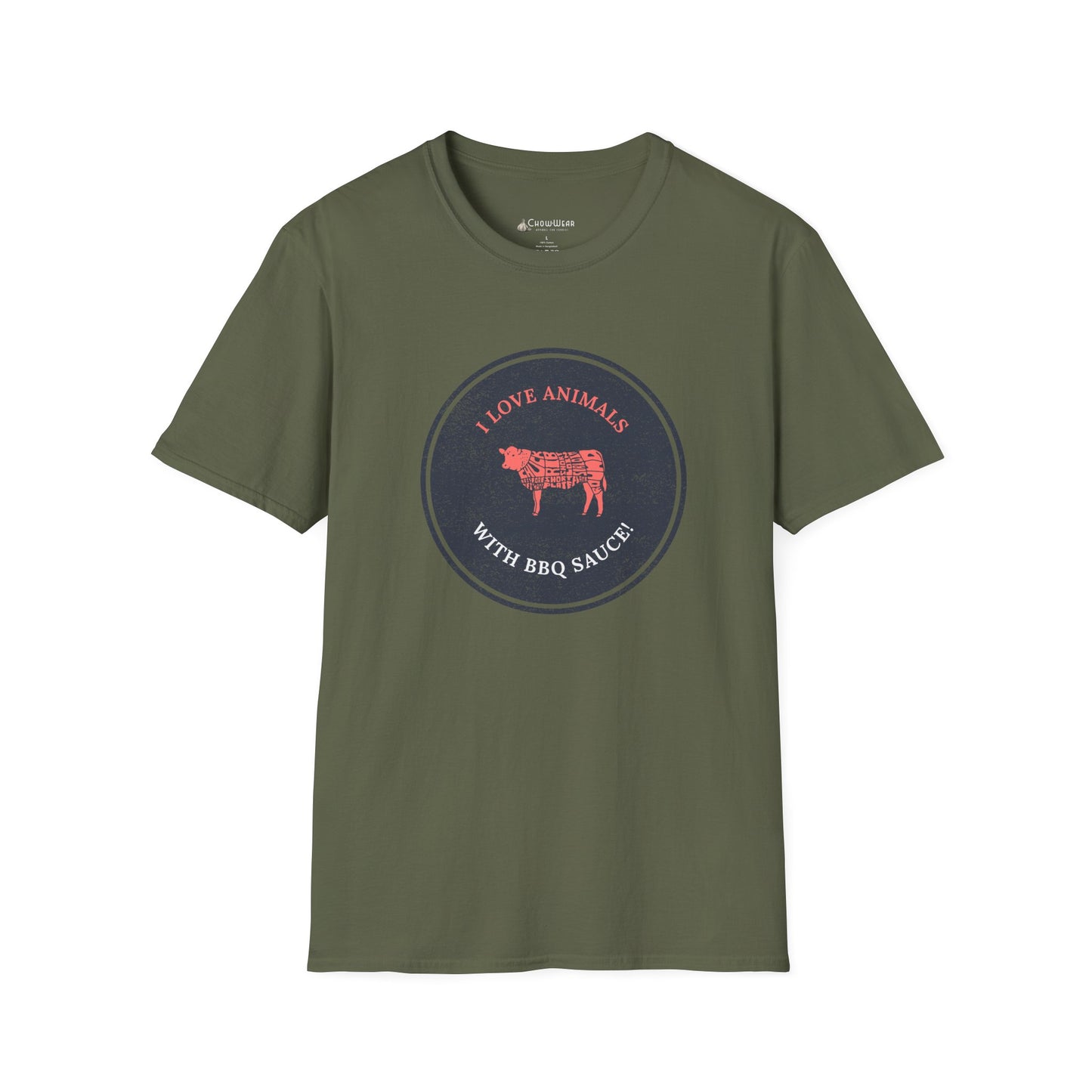 Meat Lover T-Shirt — Vintage style 'I Love Animals with BBQ Sauce' Graphic Tee
