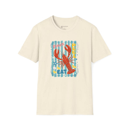 Lobster Eat Beach T-Shirt — Coastal Seafood Summer Tee