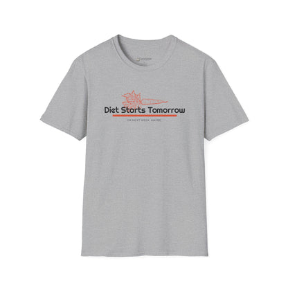 Diet Starts Tomorrow T-Shirt — Funny Retro Motivational Tee
